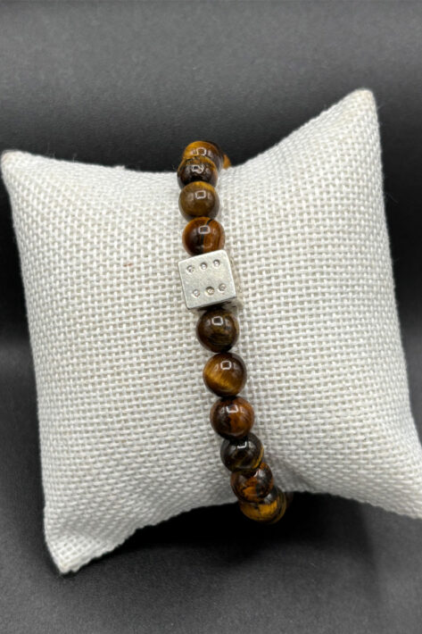 Diamond cube Armband Braun - Weißgold 14k