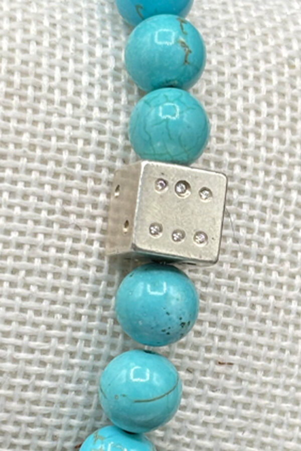 Diamond cube bracelet Turquoise - White-Gold 8ct - immagine 2