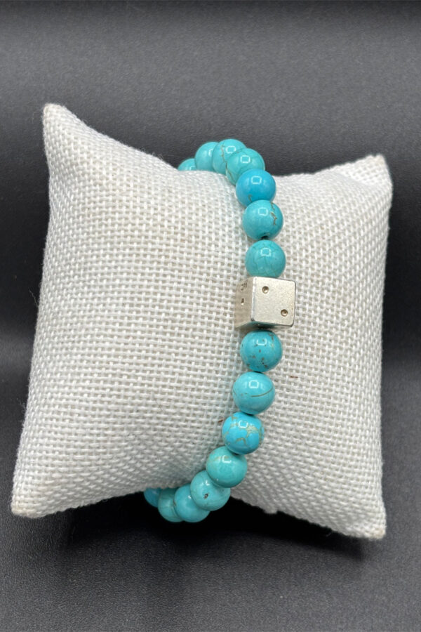 Diamond cube bracelet Turquoise - White-Gold 8ct - immagine 3