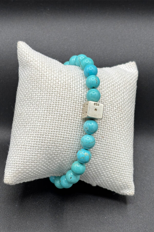 Diamond cube bracelet Turquoise - White-Gold 8ct - immagine 4
